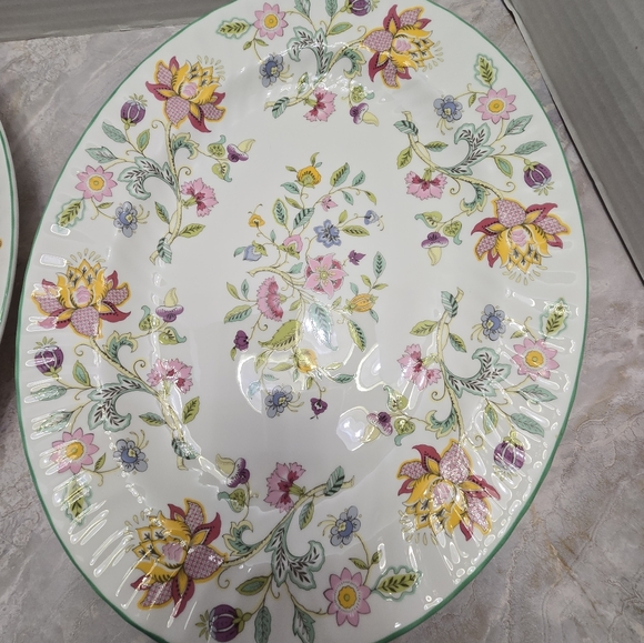 2 Haddon Hall Minton Bone China Oval Platters B-1451 13 3/4" × 10 34" B-1451 - Picture 3 of 12